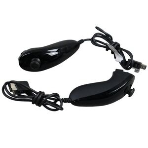 Wii Nunchuk Controller Black Wired Ergonomic Joystick For Wii Remote Accessory
